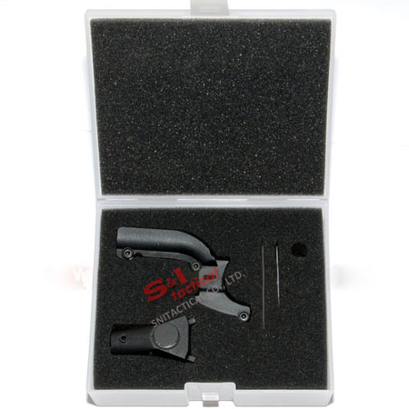 Red laser device for M92 pistol with lateral grooves